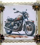 Retro Motorbike - Hand Crafted Decoupage Greeting Card - Blank - 3050