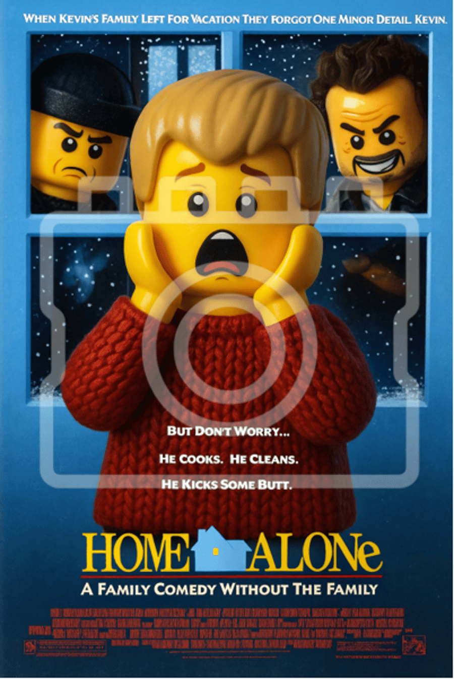 HOME ALONE - LEGO-Inspired A4 Movie Poster Print - Ready to Frame