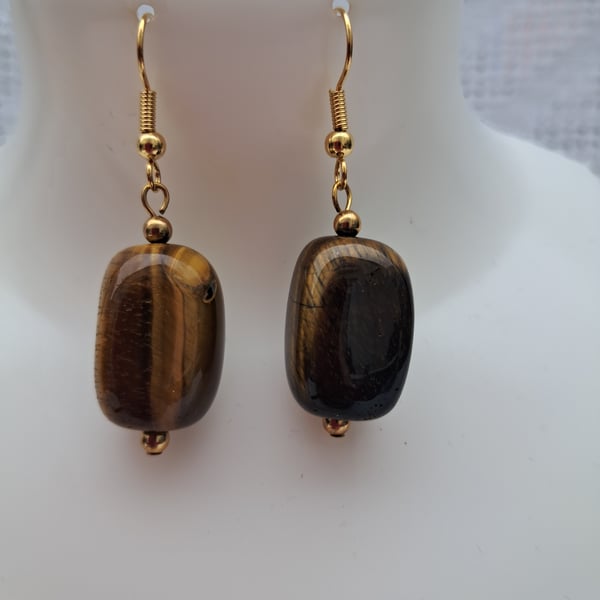 Yellow Tiger’s Eye Drop Earrings