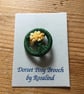 Dorset Posy Brooch, Dark Green with Yellows, P5 - Image 1