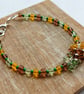 Amber Forest - Handcrafted Amber and Green Cluster Bracelet - Image 7