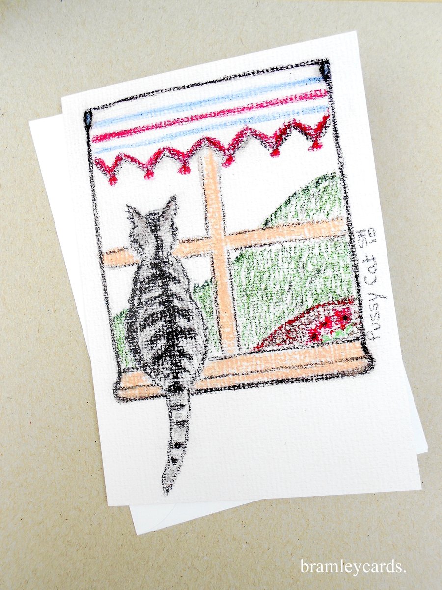 Cat Pastel Blank Card