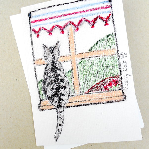 Cat Pastel Blank Card