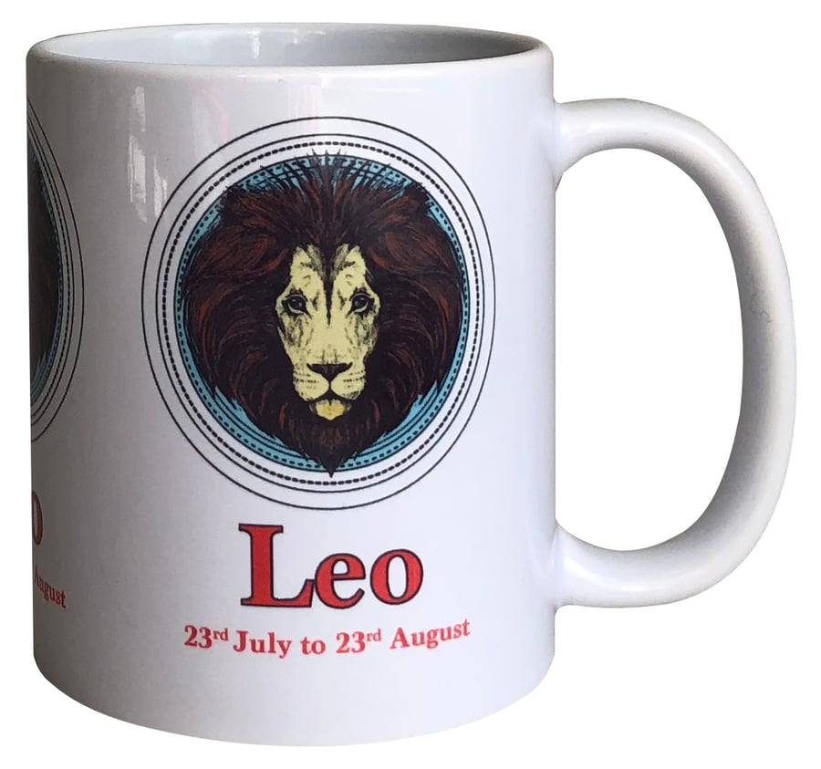 Leo - 11oz Ceramic Mug - The Lion (23rd July - 23rd August) - Fire Sign
