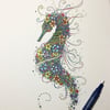 Seahorse greeting card 