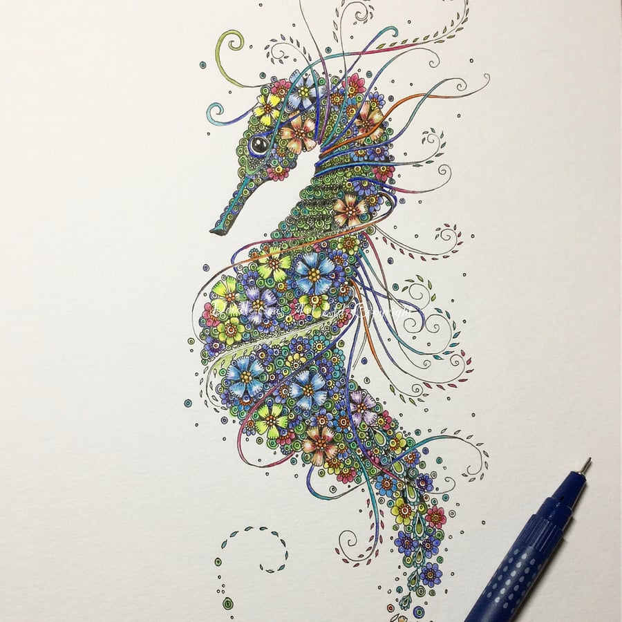 Seahorse greeting card 