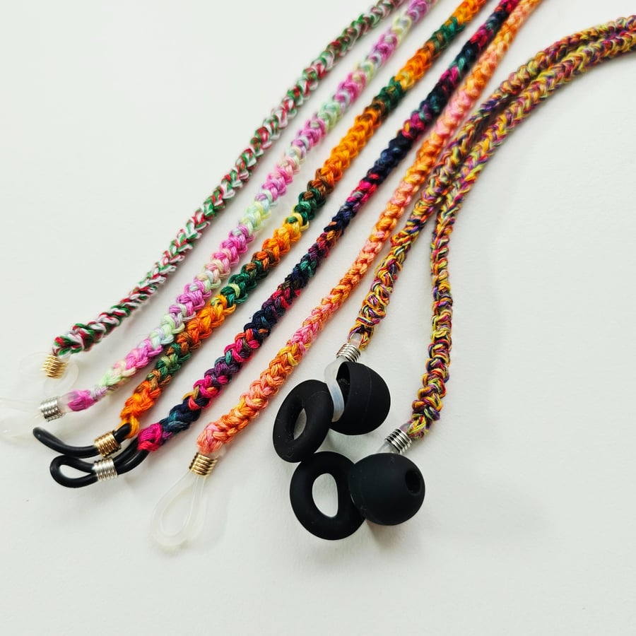 Cotton Earplug Lanyard, Colourful Earbud Straps