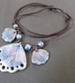 Shimmering Metallic Seashell Statement Necklace - Image 5