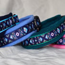 Adjustable Aztec Pattern Dog Collar with Soft Fleece Lining, Lockable Buckle.