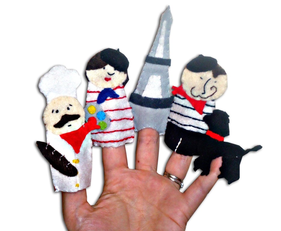 French Finger Puppets, Educational Toys, Stocking Filler,