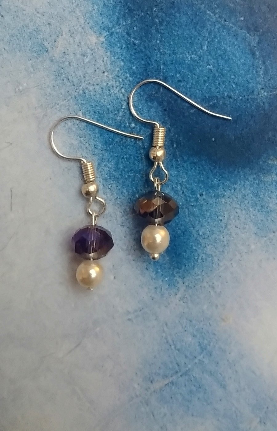 Lovely Drop Earrings with Pearls and Crystals