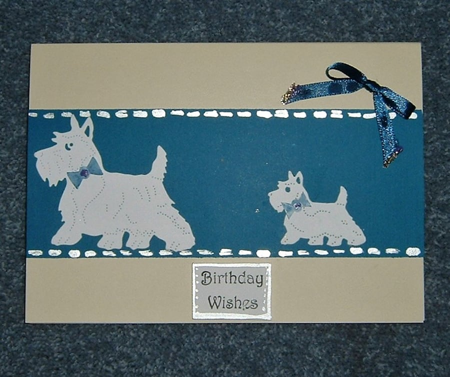 Scottie dog Westie Birthday card (ref 083)