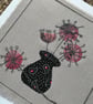Embroidered appliqué greetings card with envelope - Image 3