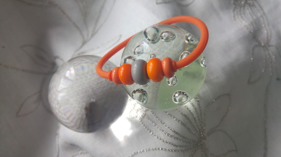 Orange Lampwork Jelly Bracelet