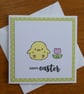 Pack of 3 Mini Easter Cards - Chick - Green Polka Dots - Image 3