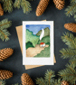 Forest Cabin, A6 giclée greetings card with recycled brown envelope - Image 4