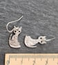 Cat earrings upcycled from 1966 sixpence coins - Image 3