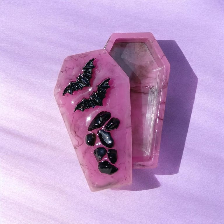 Obsidian sarcophagus trinket box 