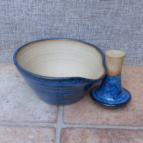 Pestle and mortar spice herb grinder stoneware hand thrown pottery ceramic 