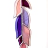 Stained Glass Purple Feather