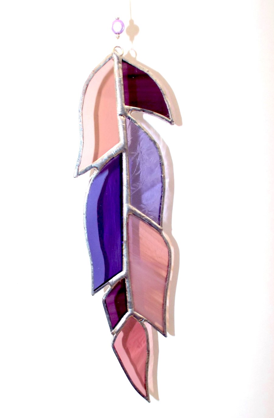 Stained Glass Purple Feather