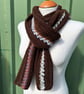 Chocolate brown textured handmade unique scarf neck warmer  - Image 4