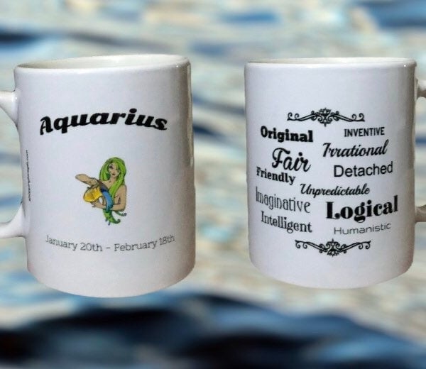 Aquarius Star Sign Mug. Zodiac Mugs for Aquarius's for birthday, christmas