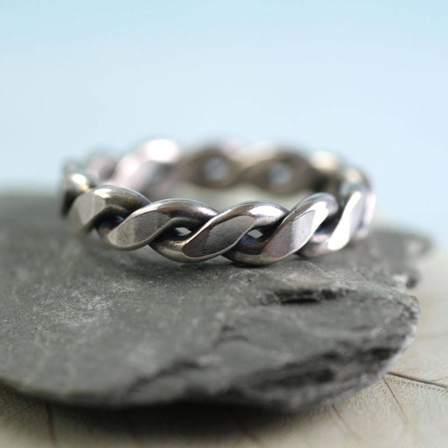 Mens chunky hot sale silver ring