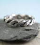 Celtic Silver Ring Twisted 2mm Wire - Chunky Mens Ring - Thumb Ring - Hammered - Image 1