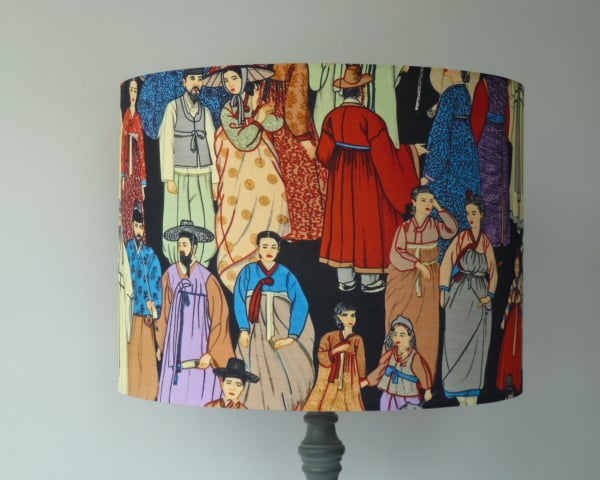 HANBOK  Large Drum Lampshade for Standard Lamp or Large Table Lamp 40cm x 30