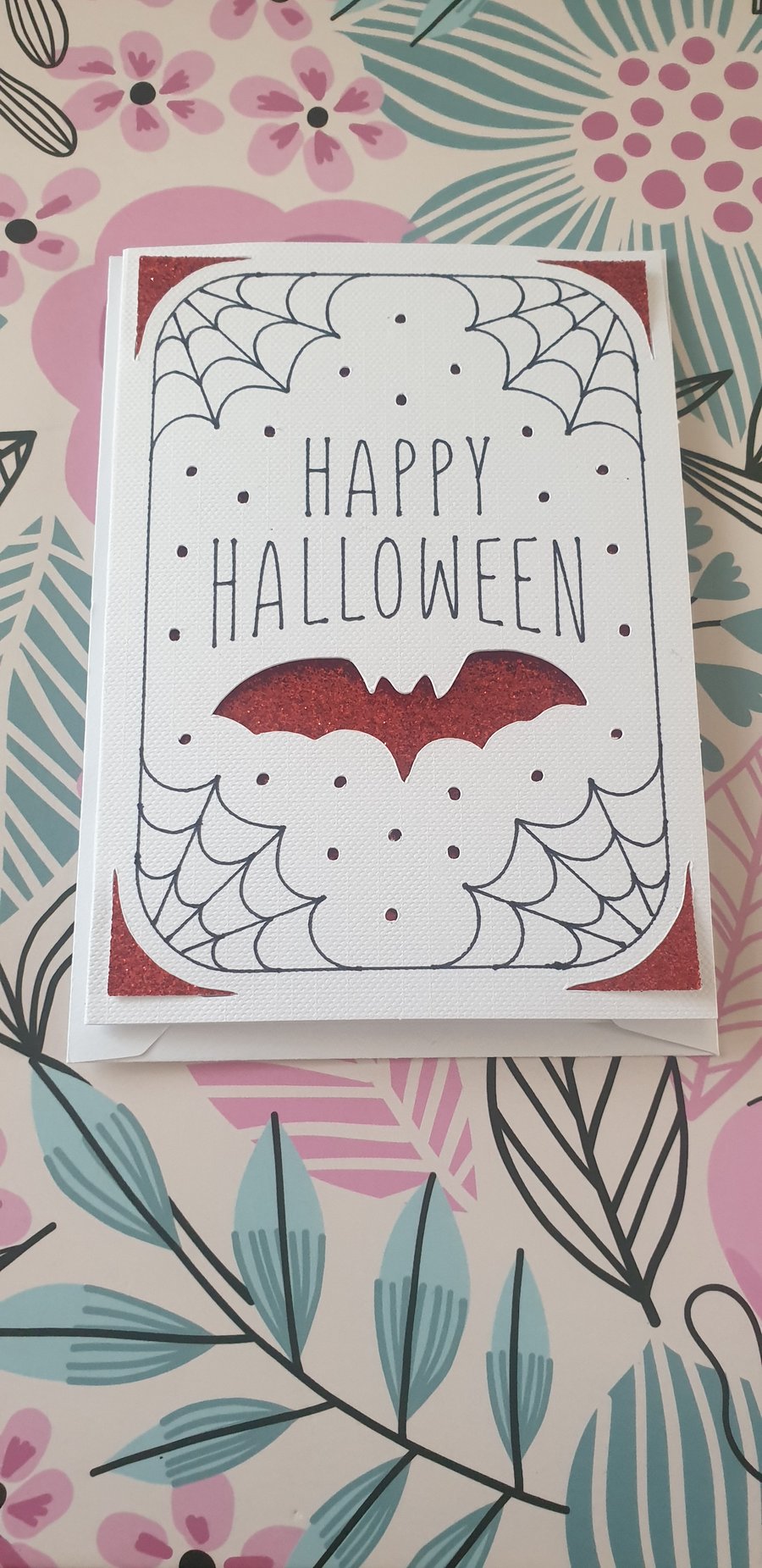 Small red halloween card