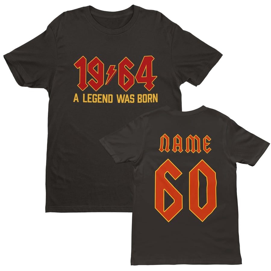 PERSONALISED Heavy Metal Style 60th Birthday T Shirt 2024 Shirt 1964 A Legend Wa