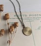 Little Coin necklace - sunburst circle in raw brass - charm jewellery - Image 1