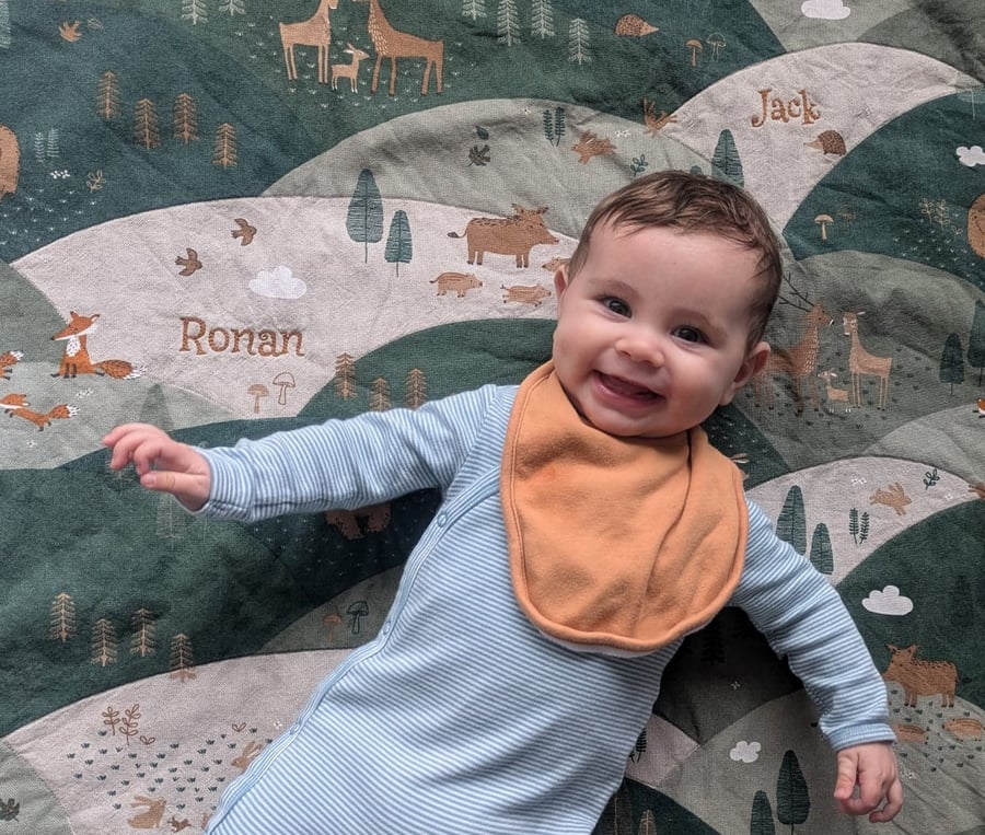 Handcrafted Forest Animals Baby Quilt