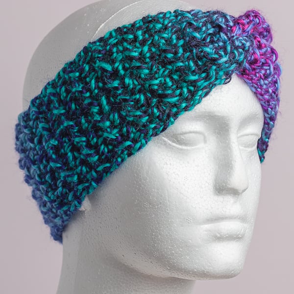 Earwarmer headband crochet chunky handmade textured cosy
