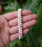 White Howlite Macrame Bracelet, Gemstone beaded bracelet  - Image 2
