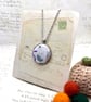 Halloween Pendant Necklace, Purple Snake & Potion Fabric Button Jewellery - Image 6