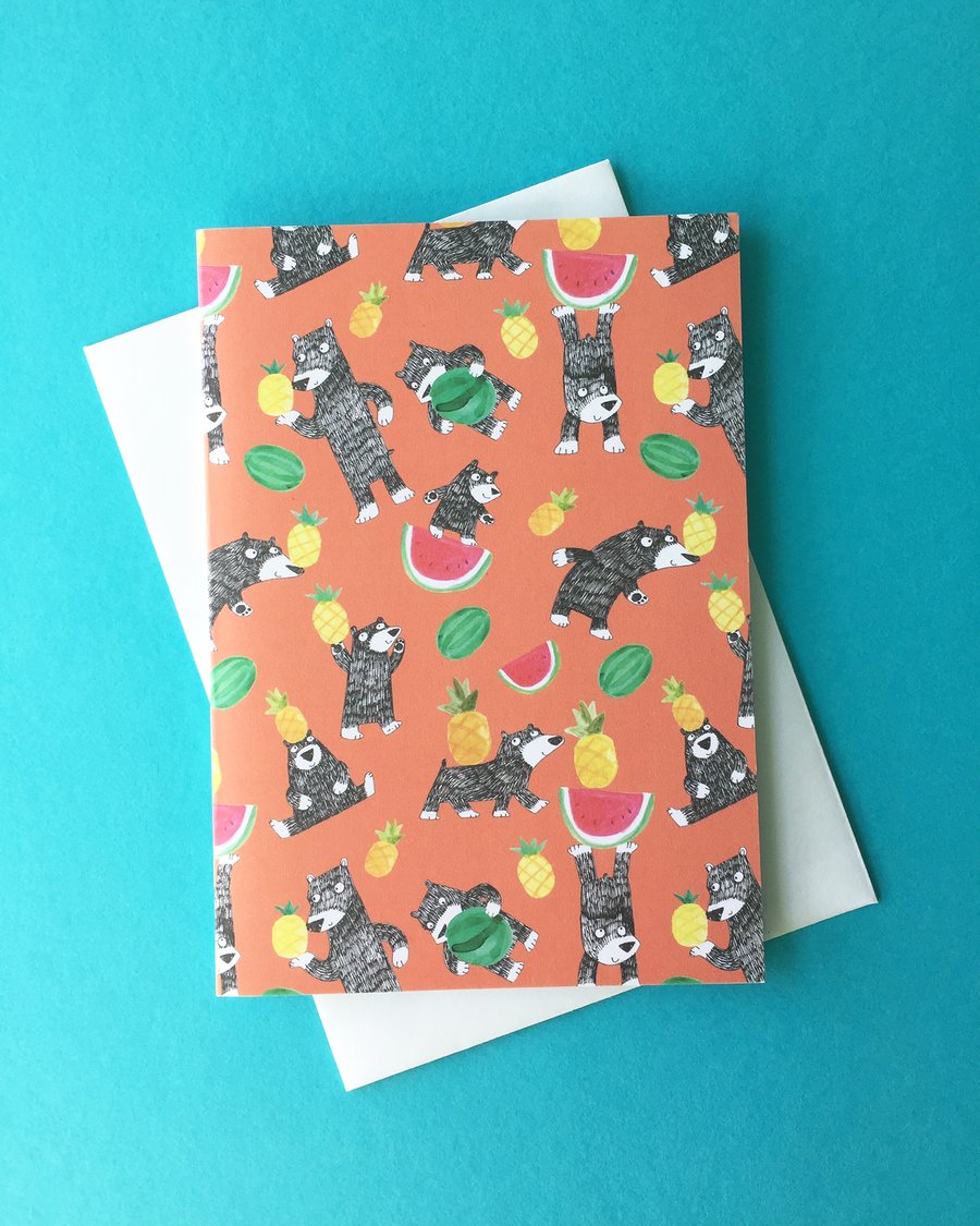 Bear Fruit card in Orange by Jo Brown