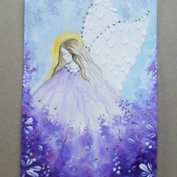 Original art hand painted fantasy angel painting ( ref FA7 G2 )