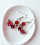 Ruby Red Half Hoop Earrings  - Image 1