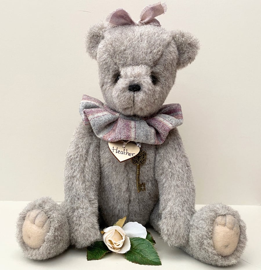 Collectable Artist bear, large alpaca teddy bear, one of a kind bear