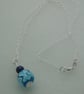 Sterling Silver Lampwork glass & Lapis Lazuli bead necklace pendant - Image 5
