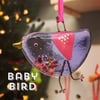 Lilac fused glass BABY bird