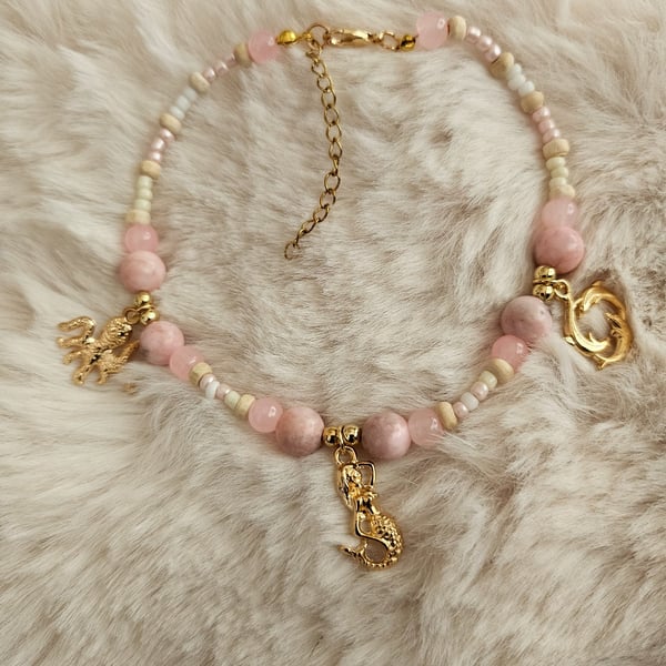 Pastel Mermaid Charm Anklet 
