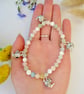 'Tea Time' whimsical teapot charm and pastel gemstone bead bracelet