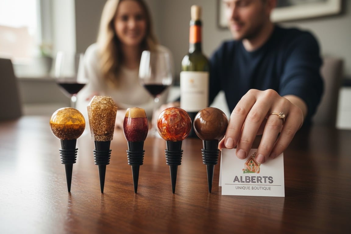 handcrafted bottle glass holder, bottle opener, bottle stoppers 