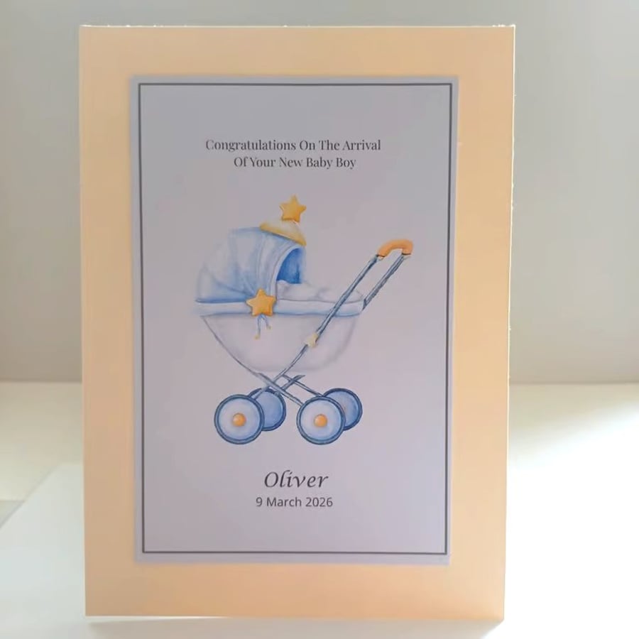 Personalised Baby Boy Keepsake, New Boy Gift, Personalised Nursery Keepsake