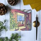 Pack of 3 Waiting for Santa Paws Christmas Cards