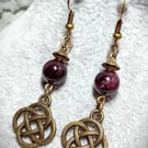 Garnet & Bronze Earrings