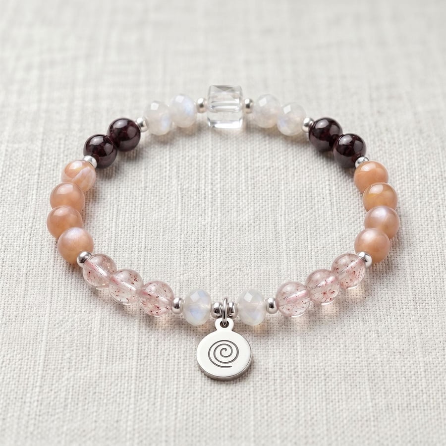 Fertility Crystal Bracelet, TTC & IVF Support, Personalised Gift
